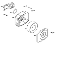 Air Cleaner Group Diagram and Parts List for 181D02-0003-01 100000 - 19Z999 Briggs and Stratton Engine